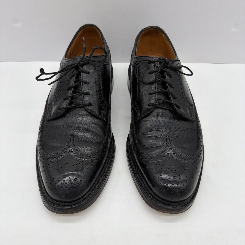 Florsheim VTG Royal Imperial Wingtip Oxfords Mens 9D Black Leather 96624 659805